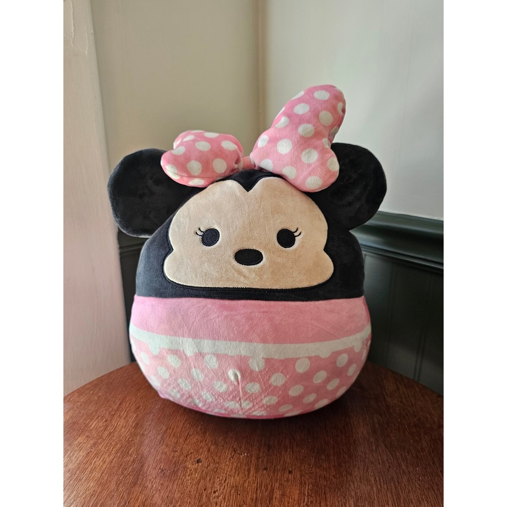 Disney Squishmallows Minnie Mouse Pink Polka Dot Bow Plush 14 inch SQK1014
